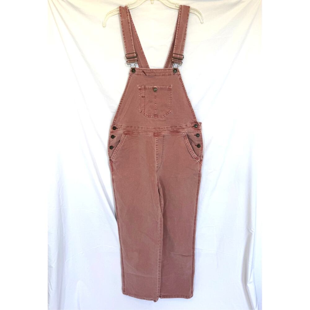 Faherty Dusty Rose Pink Bib Overalls, Medium
